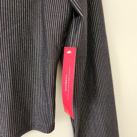 Carbon 38 Cropped Shimmer Stripe Cardigan Black Silver XS NWT NEW - Picture 11 of 12